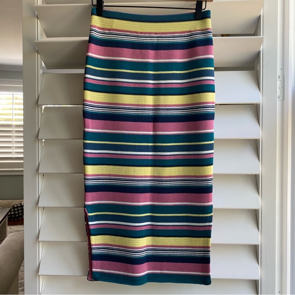 NWT Anthropologie Maeve skirt“Lana” multicolored striped knit midi skirt sz sm - Picture 5 of 14
